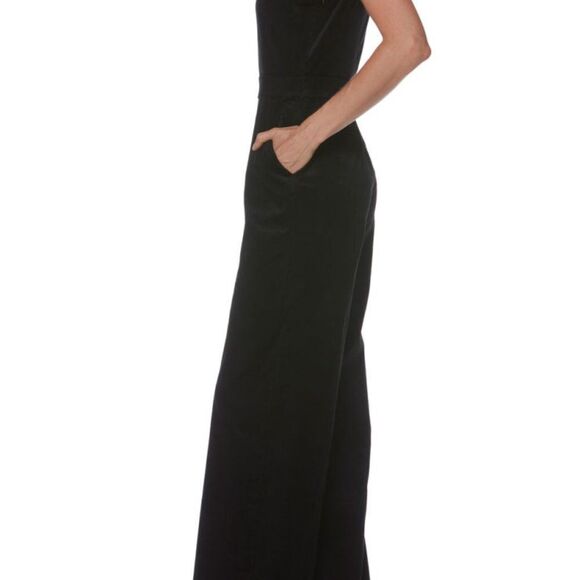 PAIGE Sienne Women's Black Velvet Corduroy Jumpsuit Size 4 - Picture 4 of 15